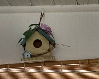 Decorative Birdhouse with Flower Accent