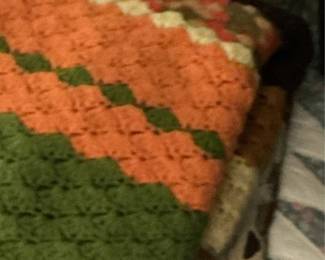 Vintage Quilted and Crocheted Blankets Lot