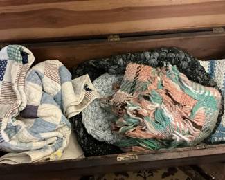 Vintage Quilted and Crocheted Blankets Lot