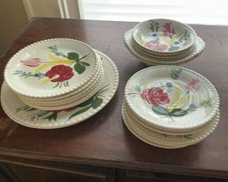 Blue Ridge Southern Pottery "Bluebell Bouquet" Pattern Dinnerware Set
