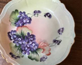 O&EG Royal Austria Hand Painted Violet Bowl