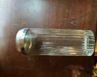 Vintage Indiana Glass "The Cocktailor" Ribbed Glass Cocktail Shaker