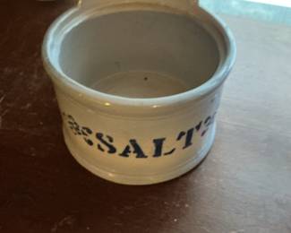 Vintage Stoneware "SALT'S" Wall Pocket