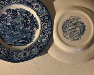 Liberty Blue "Monticello" Ironstone Plate