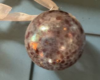 Vintage Hand Blown Art Glass Spotted Ornament