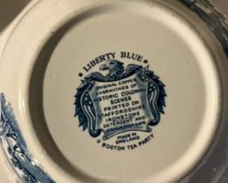 Liberty Blue "Monticello" and "Boston Tea Party" Ironstone Dinnerware Set