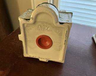 McCoy "Ohio" Ceramic House Coin Bank Signed Susan M. Riley
