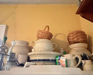 Vintage Stoneware Crock and Bowls