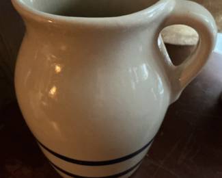 Robinson Ransbottom Blue Stripe Stoneware Pitcher