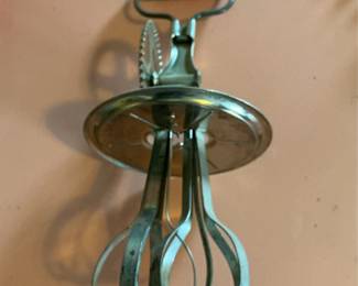 Vintage Ekco Egg Beater with Red Graphic Handle