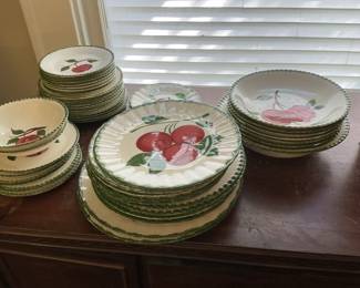 Blue Ridge Pottery "Cherries" Pattern Dinner Plates