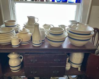 Robinson Ransbottom Blue Bands Stoneware Set