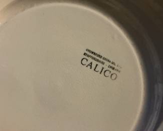 Crownford China Calico Blue & White Plate