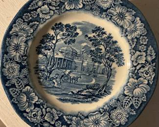 Liberty Blue "Monticello" and "Boston Tea Party" Ironstone Dinnerware Set