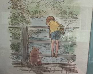 E.H. Shepard "Classic Winnie-the-Pooh" Print - Christopher Robin and Pooh Looking at the River