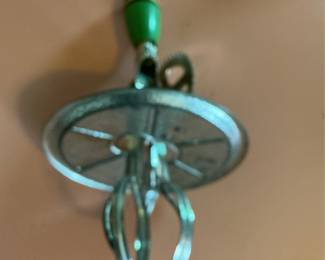 Vintage A&J Egg Beater with Green Handle