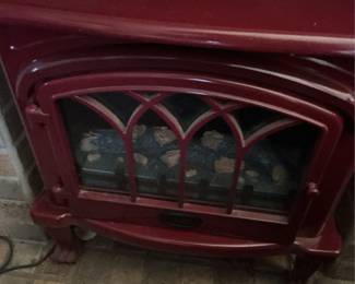 Red "Vermillion" Style Electric Fireplace Heater