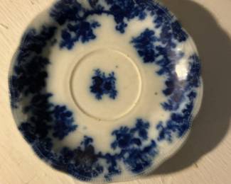 Flow Blue Lancaster Pattern Saucer by New Wharf Pottery
