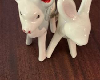 Ceramic Deer Figurines "Souvenir of Fenton, Michigan"