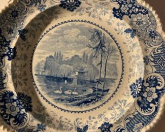 Blue Willow Pattern Plate by Enoch Wood & Sons