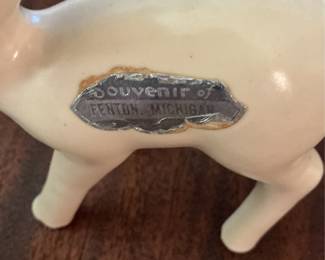 Ceramic Deer Figurines "Souvenir of Fenton, Michigan"