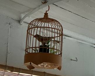 Vintage Chinese Style Bamboo Bird Cage and Handcrafted Garden Decor Birdhouse