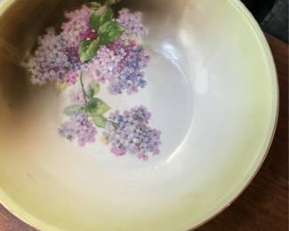 German Porcelain Wash Bowl with Lilacs