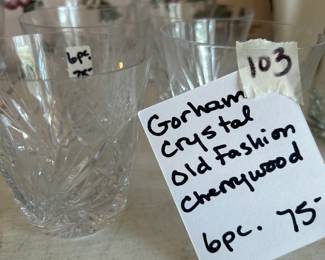 #103 Gorham crystal "Cherrywood" Old Fashion glasses 6 pcs $75.00