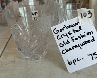 #103 Gorham crystal "Cherrywood" Old Fashion glasses 6 pcs $75.00