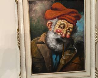 #040 Acrylic Old Scotty Man w pipe 18x20" $45.00