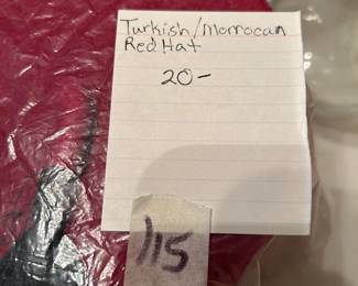 #115 Turkish/Morrocan Red Hat $20.00
