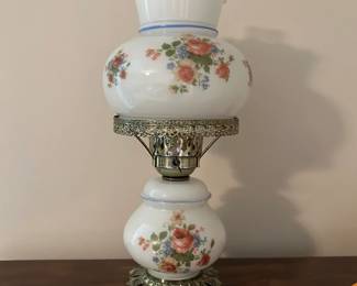 #079 flower glass lamp 197 tall $75.00