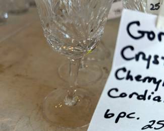 #104 Gorham crystal "Cherrywood" cordial glasses 6 pcs $25.00