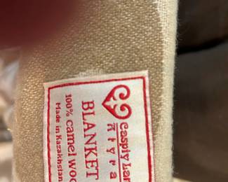 #069 tan camel wool quilt 86x74 $30.00