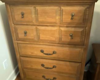 #023 Bassett 5 drawer Chest of Drawers 36x19x48" $125.00