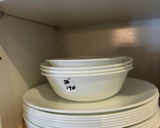 #082 Corelle white 17 piece set China $20.00