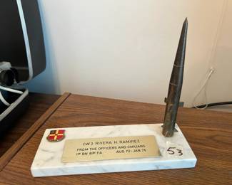 #053 Army missile commemorative marble desk accessory $25.00