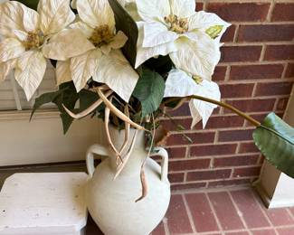#022 Ceramic 2 handed urn. 20" $20.00
