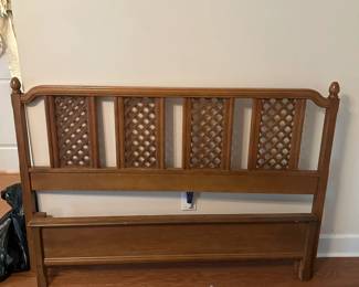 #026 Queen size wooden head and footboard $75.00