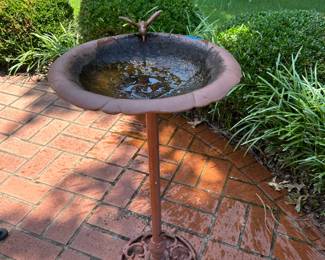 #015 Hummingbird metal birdbath 15x26" $45.00