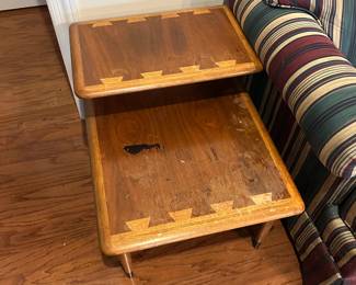 #031 Midcentury step table 28x28x21" As Is $20.00