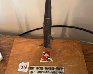 #054 Army missile commemorative wood desk accessory $25.00