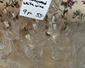 #100 Gorham crystal "Cherrywood" White Wine glasses 9 pcs $55.00