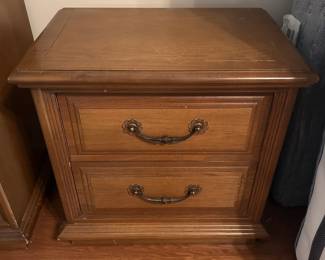 #024 Bassett Pair of end table/nightstand 24x16x24" (one As Is finish) $75.00