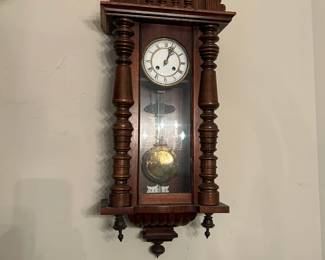 #008 Wall clock w key 14x7x36" $175.00
