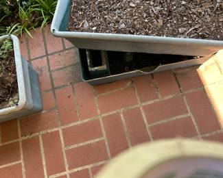 #017 Pair of planter boxes w drain spout on bottom 27x12x12" $20.00