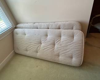 #077 2 twin mattress only vintage you move upstairs $30.00