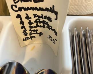 #083 orneida communiy 45 piece set of flat ware $50.00