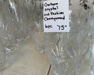 #102 Gorham crystal "Cherrywood" Old Fashion glasses 6 pcs $75.00