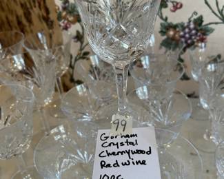 #099 Gorham crystal "Cherrywood" Red Wine glasses 10 pcs $60.00
